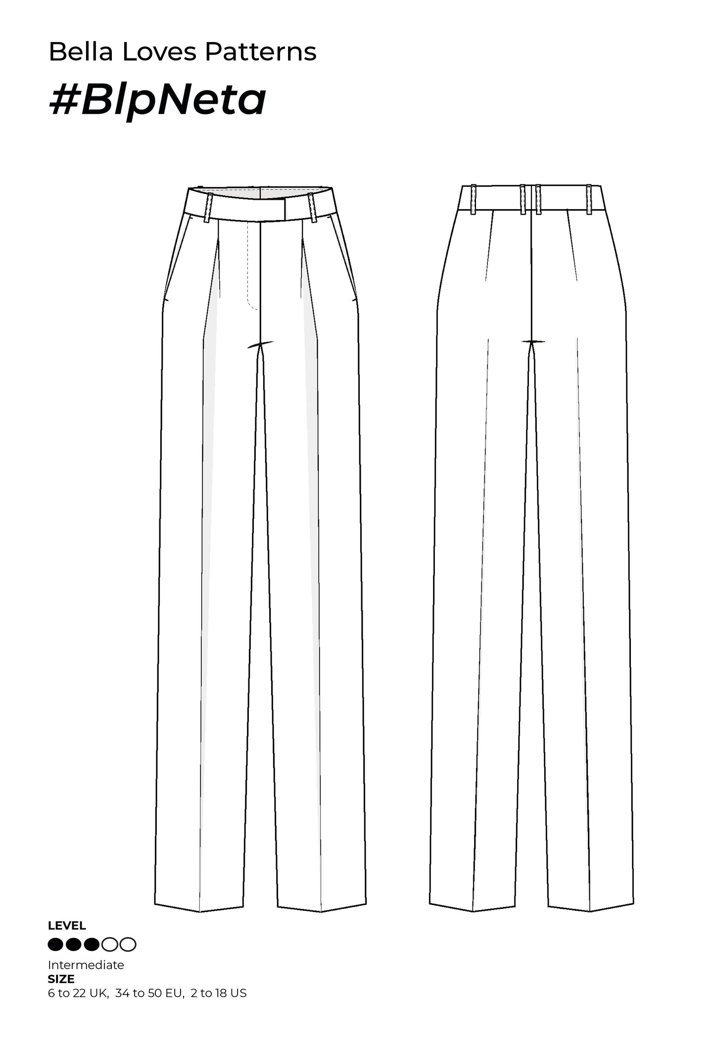 NETA TROUSERS – PDF SEWING PATTERN - Bella loves patterns