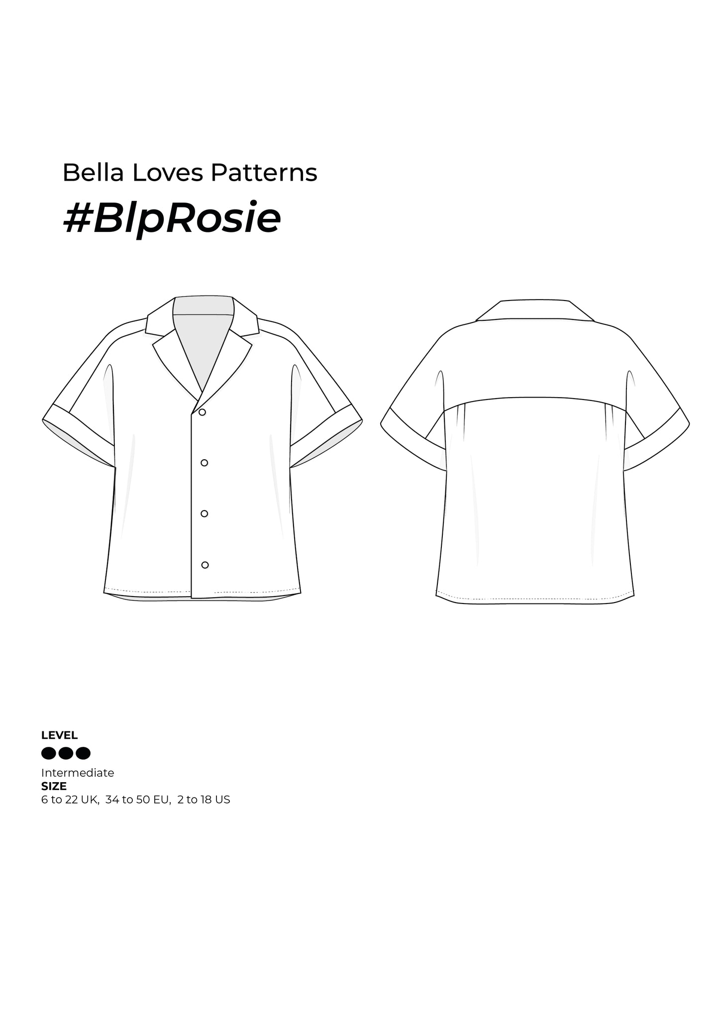 ROSIE SHIRT – PDF SEWING PATTERN - Bella loves patterns