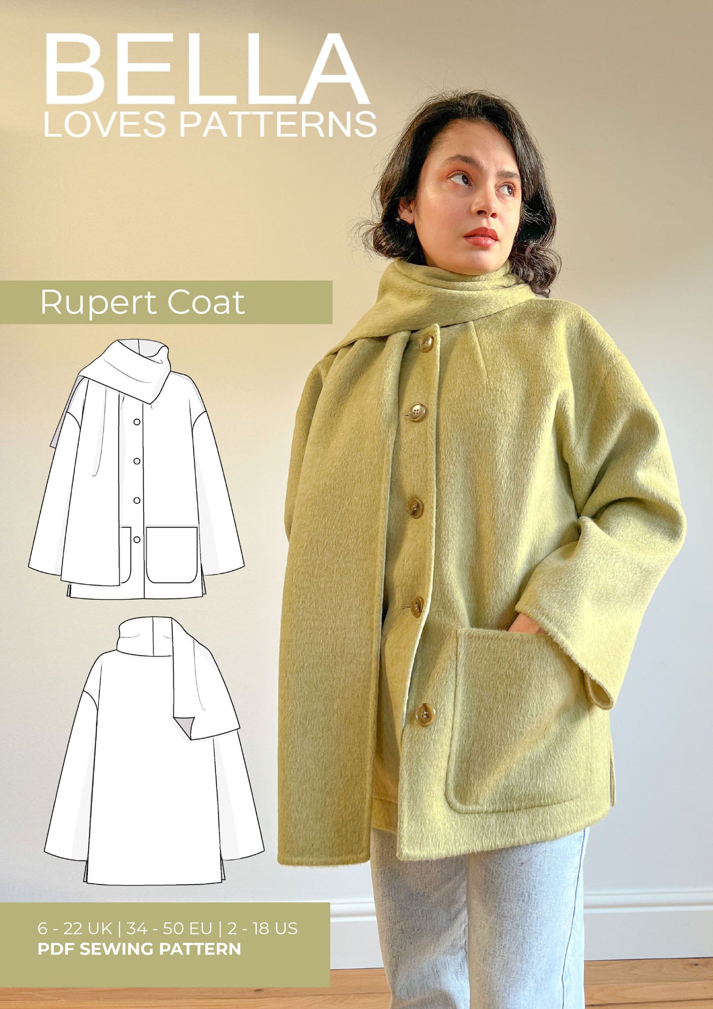 RUPERT DOUBLE-FACED COAT – PDF SEWING PATTERN - Bella loves patterns