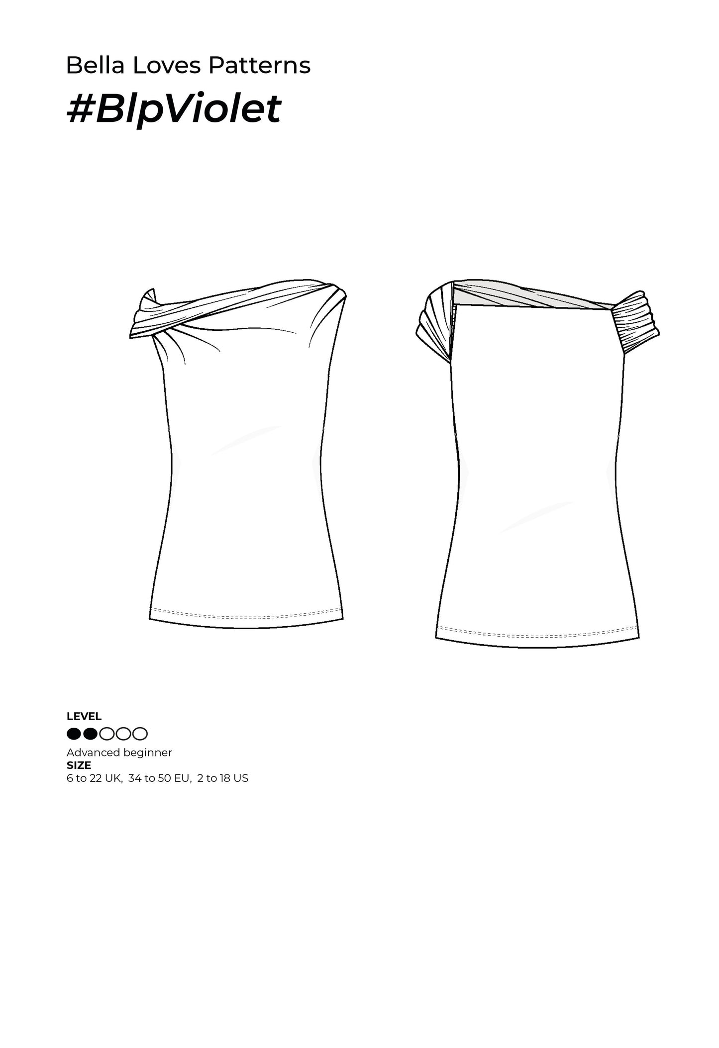 VIOLET TOP – PDF SEWING PATTERN - Bella loves patterns