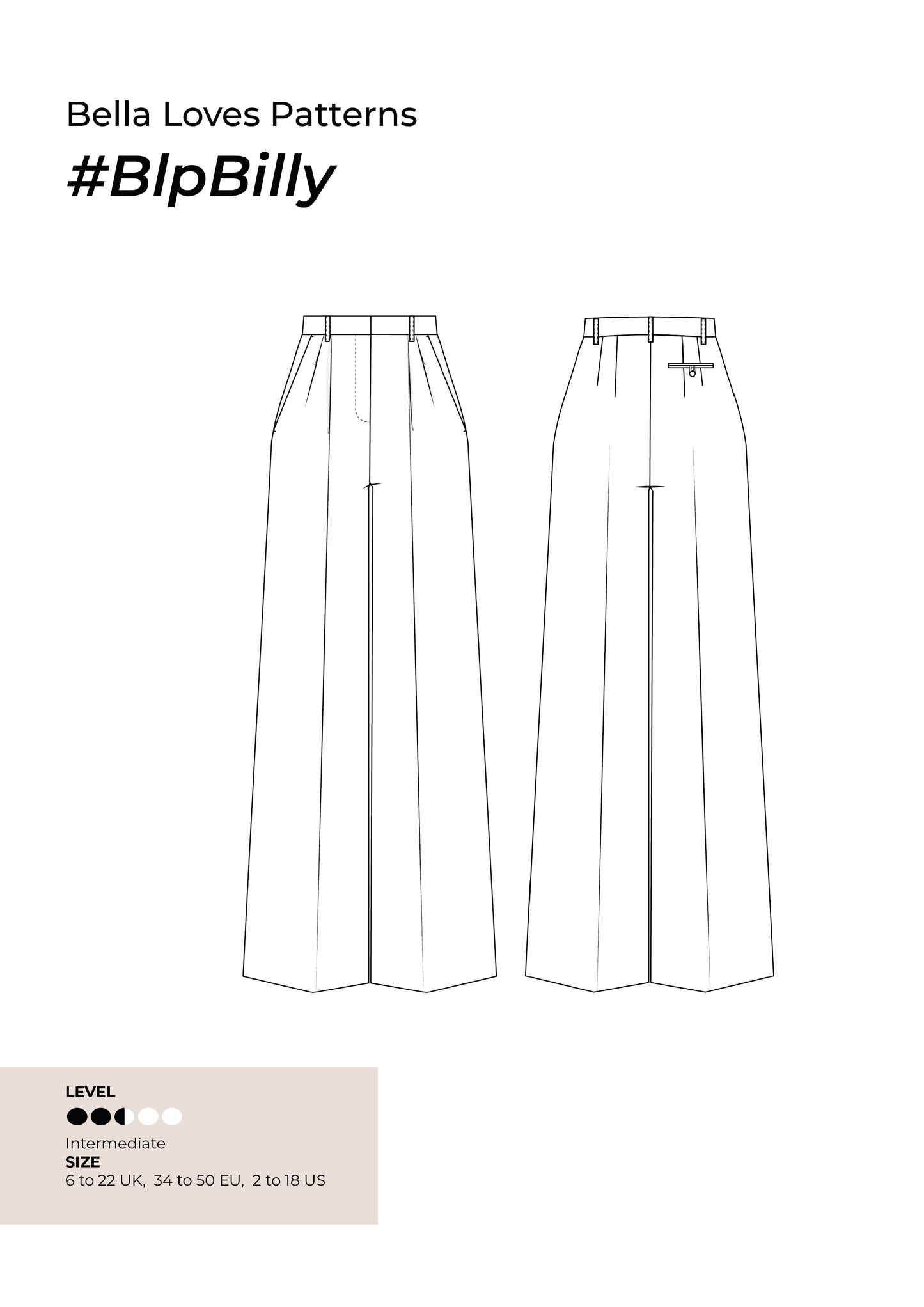BILLY TROUSERS – PDF SEWING PATTERN - Bella loves patterns