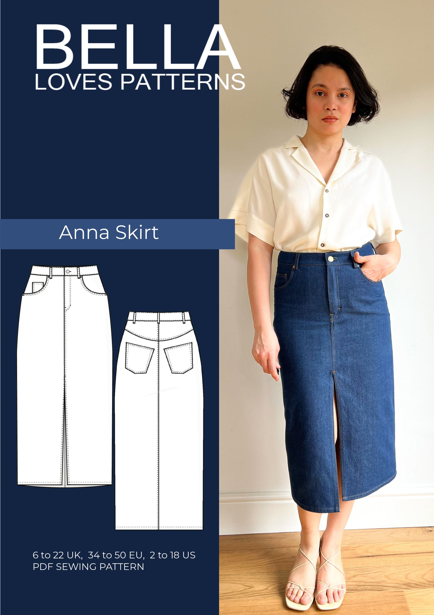 ANNA SKIRT – PDF SEWING PATTERN - Bella loves patterns