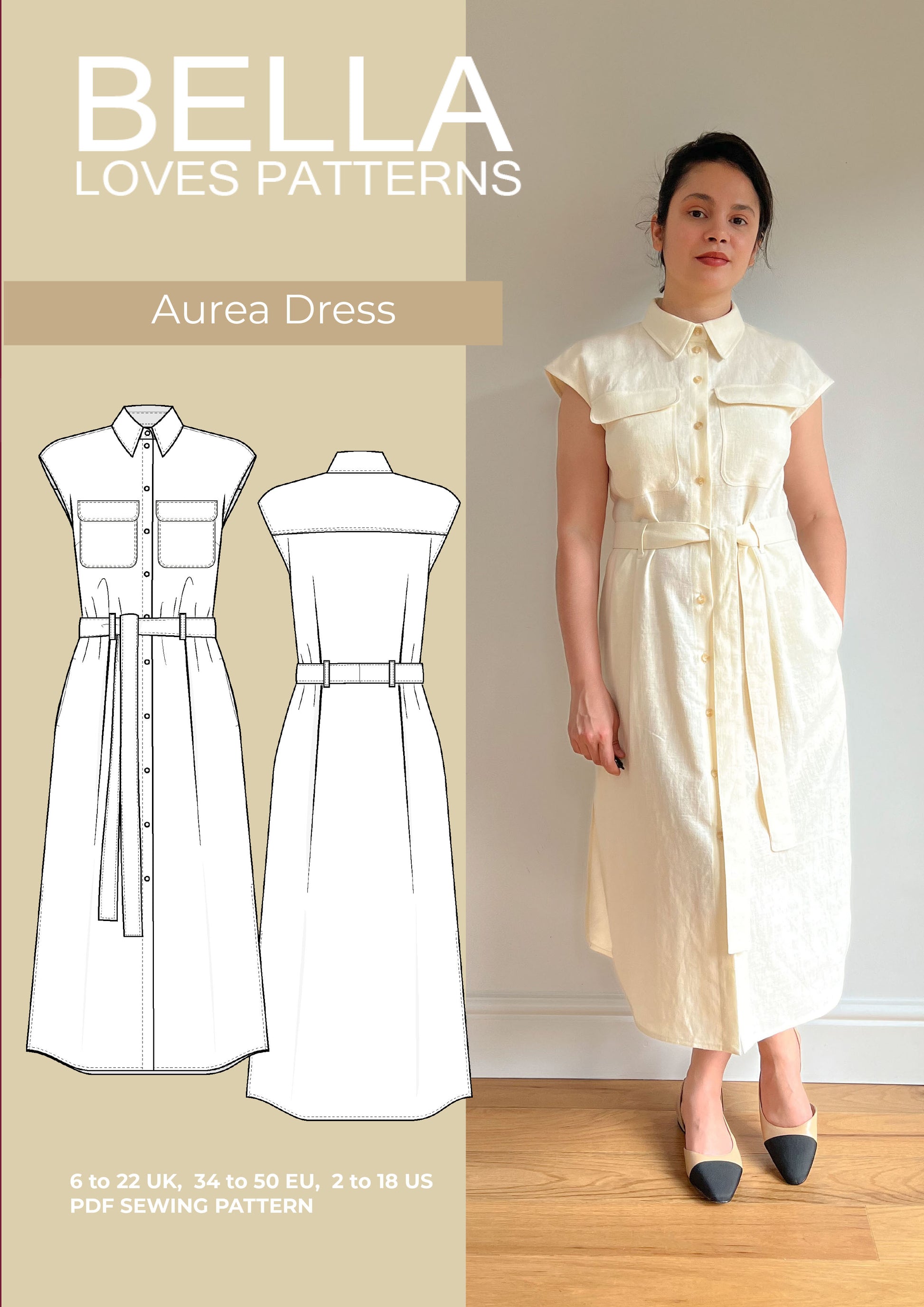 AUREA DRESS  – PDF SEWING PATTERN - Bella loves patterns