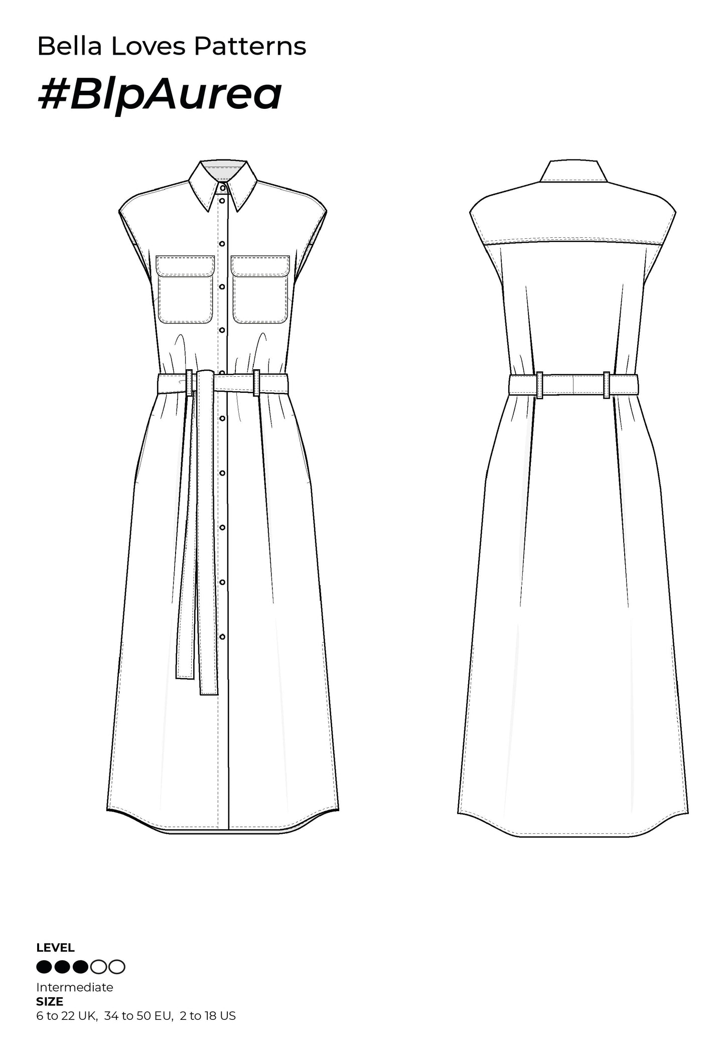 AUREA DRESS  – PDF SEWING PATTERN - Bella loves patterns