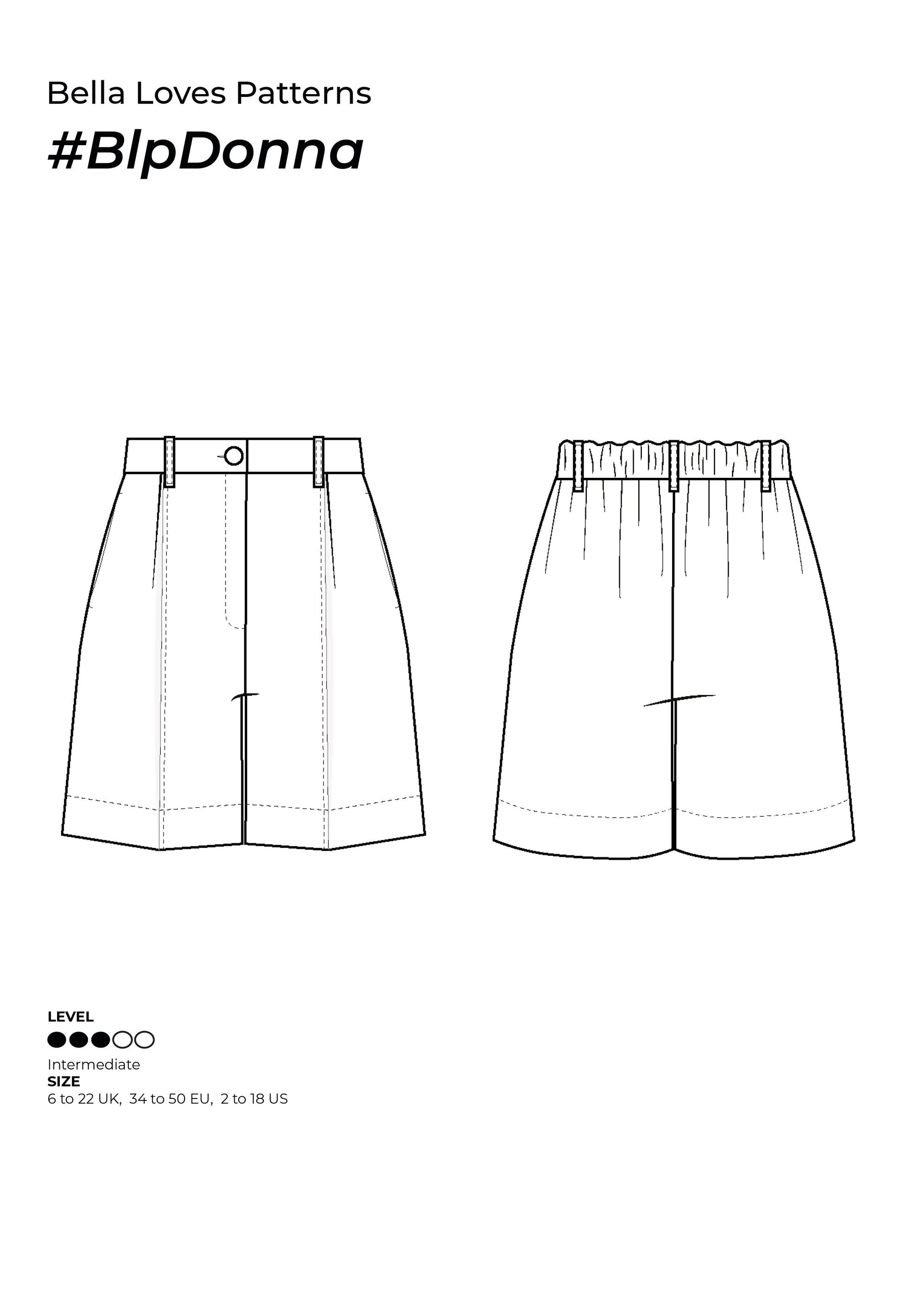DONNA BERMUDA  – PDF SEWING PATTERN - Bella loves patterns