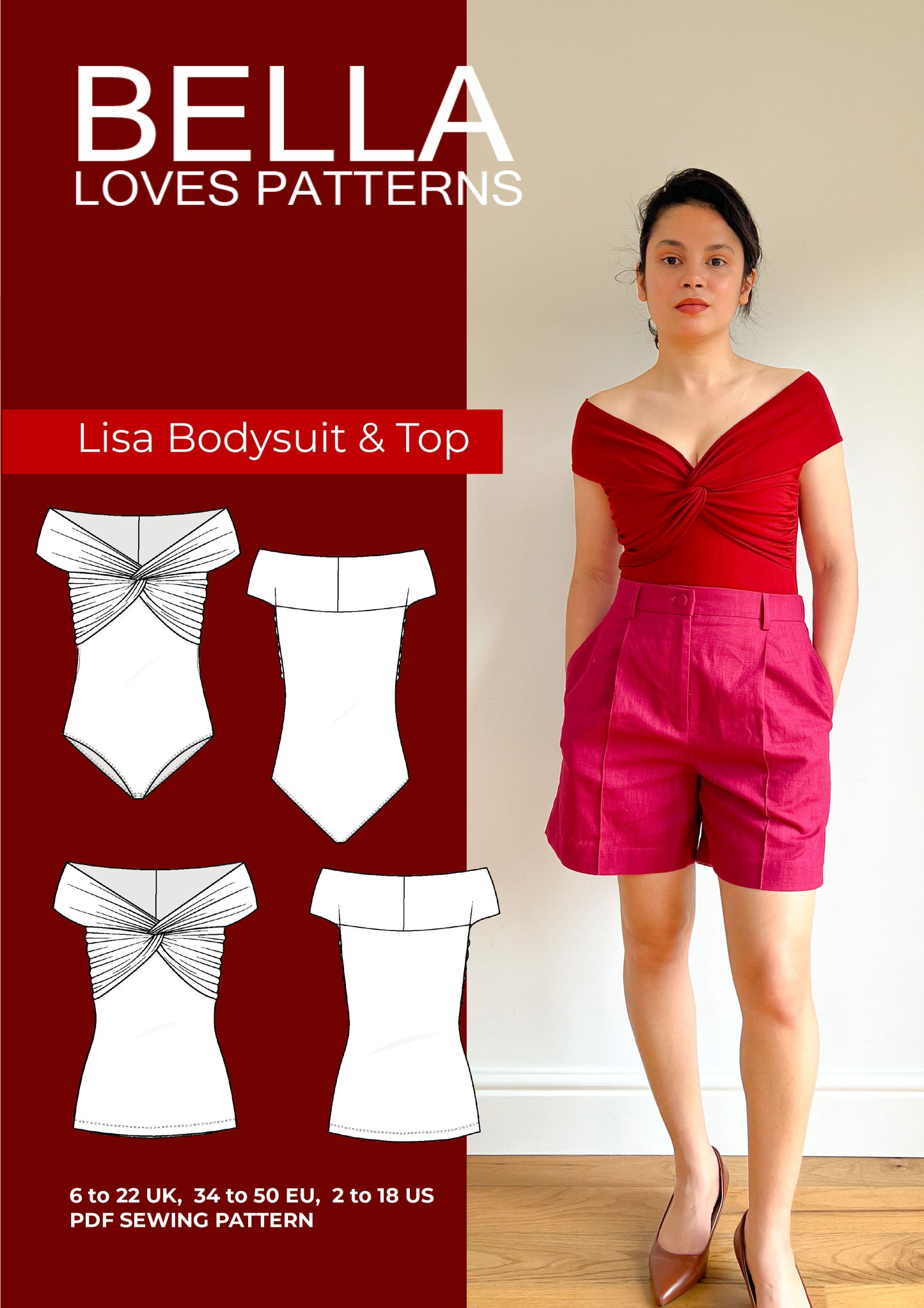 LISA BODYSUIT & TOP  – PDF SEWING PATTERN - Bella loves patterns