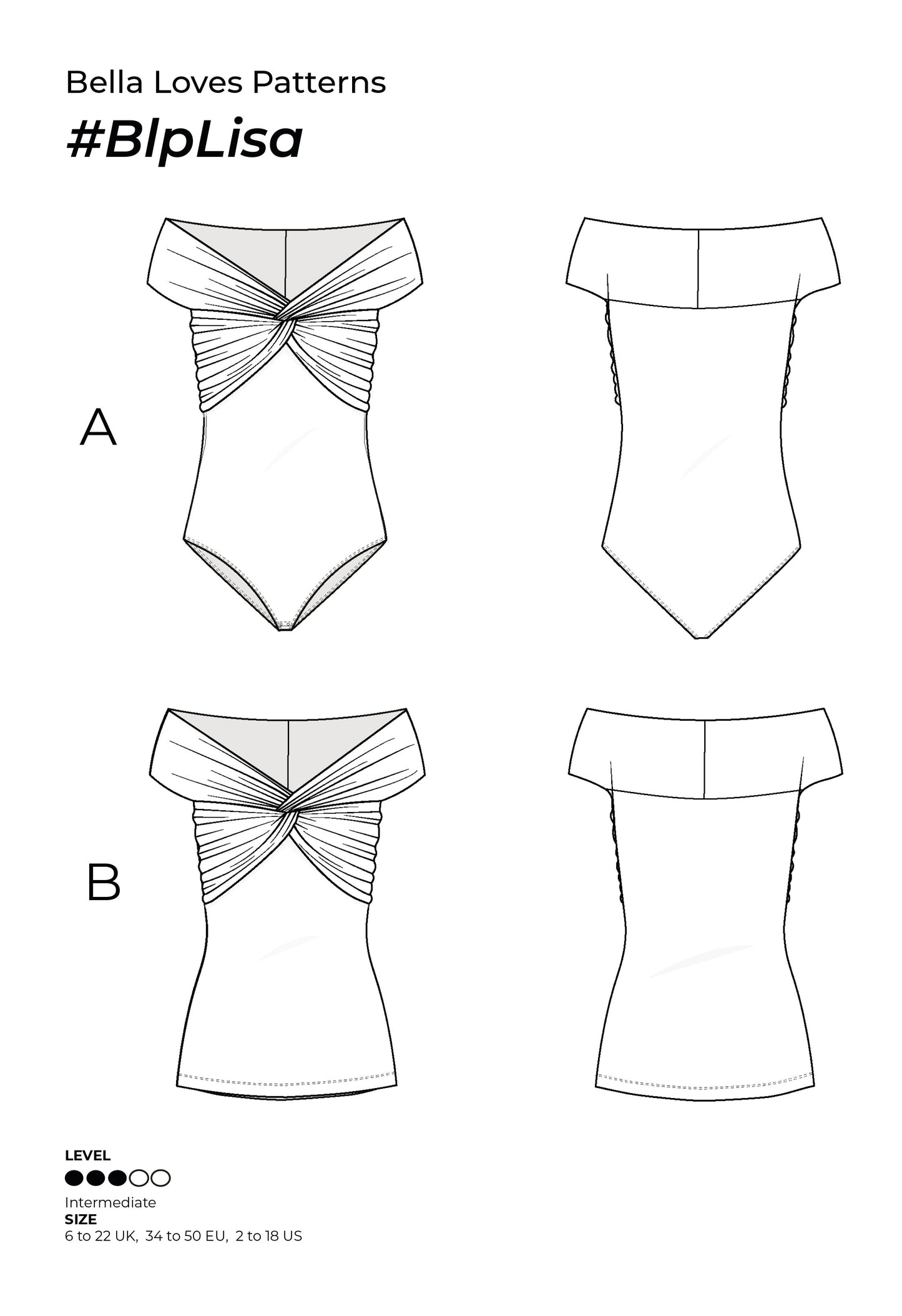 LISA BODYSUIT & TOP  – PDF SEWING PATTERN - Bella loves patterns