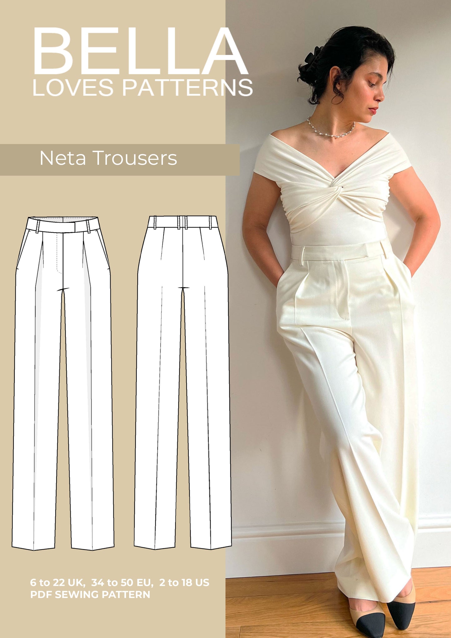 NETA TROUSERS  – PDF SEWING PATTERN - Bella loves patterns