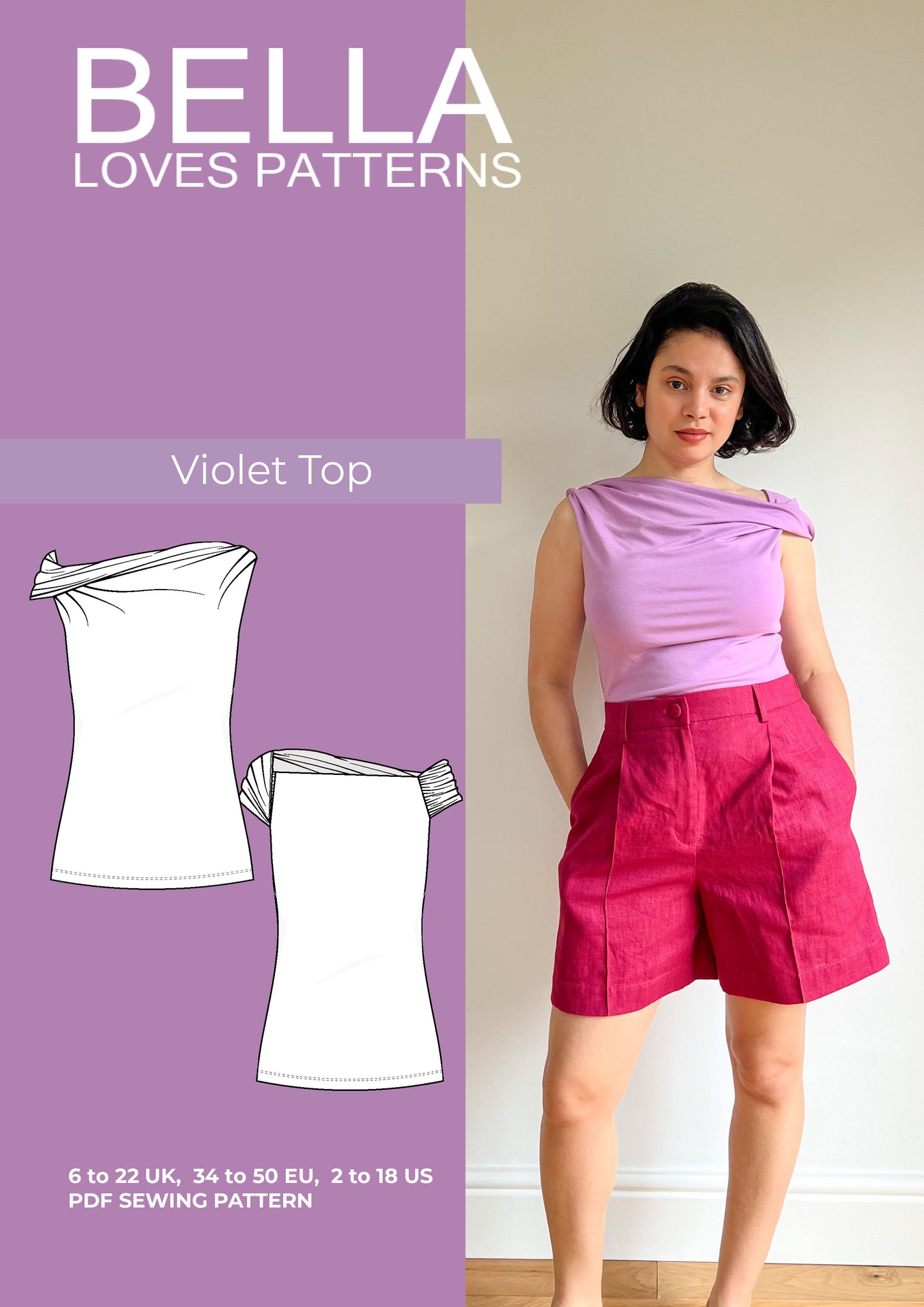 VIOLET TOP  – PDF SEWING PATTERN - Bella loves patterns